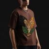 EMBROIDERED TEES| LEO AURA (BROWN)